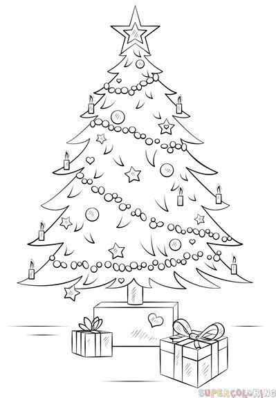 Christmas tree ( decorated with lights and ornaments) download article. How to draw a Сhristmas Tree step by step. Drawing tutorials for kids and beginners. (With ...