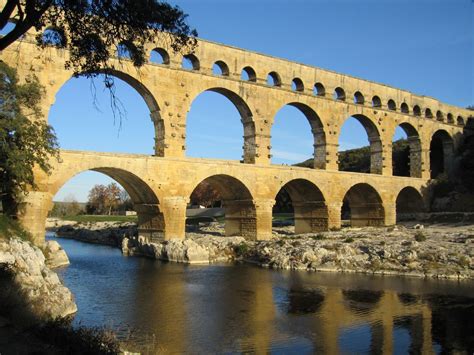 Pont Du Gard Roman Stucture Puente Del Gard Monuments Nimes France