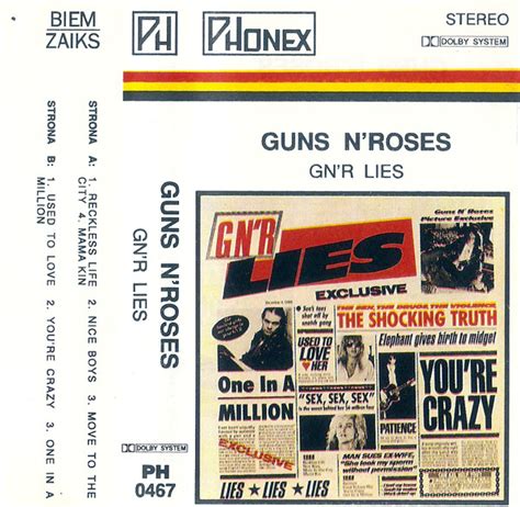 Guns Nroses G N R Lies Cassette Discogs