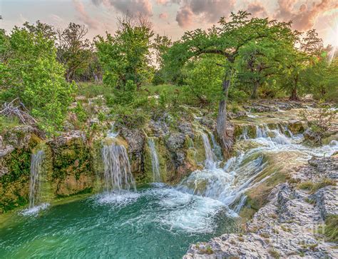 Texas Hill Country Waterfall Sunset Photograph By Bee Creek Photography