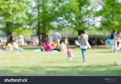 Blurred Background People Park Spring Summer Stock Photo 292227332