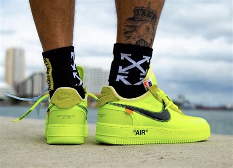 Off White X Nike Air Force 1 Volt And Black Release Date