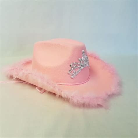 Cowboy Hat Pink With Fluff Code 4215 Scalliwags Costume Hire