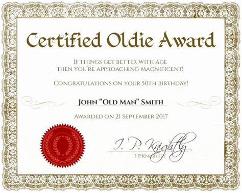 Father Of The Year Certificates Lovely Certificate Template Funny