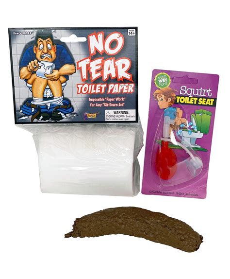 Toilet Prank Bathroom Squirt No Tear Paper Fake Poop Joke Gag Trick