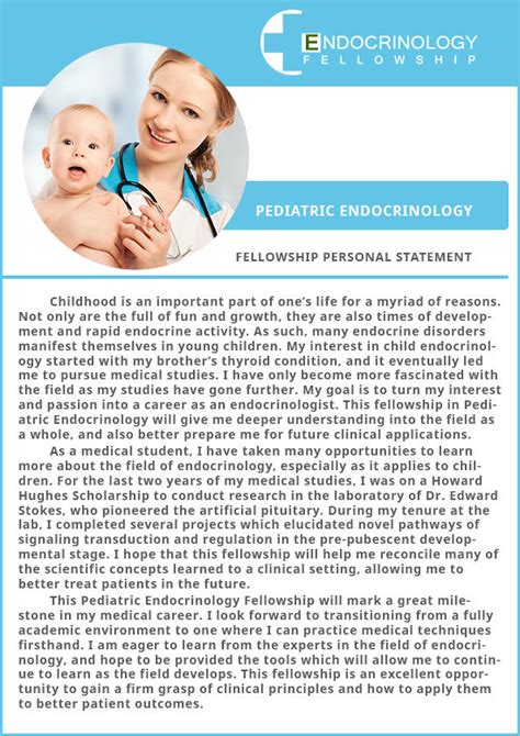 Pediatric Endocrinology Fellowship Personal Statem By Johnhenricc1 On Deviantart