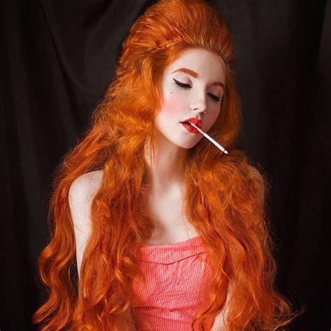 🍃🌹🍃🌹🍃🌹🍃 In 2023 Women Smoking Red Hair Model Long Red Hair