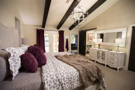 Modern Gray Master Bedroom With Silver Chandelier Hgtv