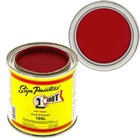 1/2 Pint 1 Shot Kool Crimson Paint Lettering Enamel Pinstriping - One