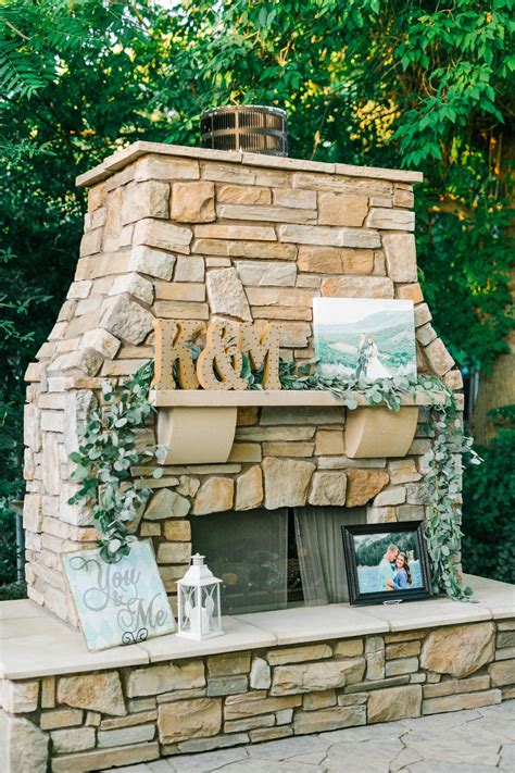 Pool builder in garland, texas Perfect, cozy fireplace for an outdoor wedding. Eucalyptus ...