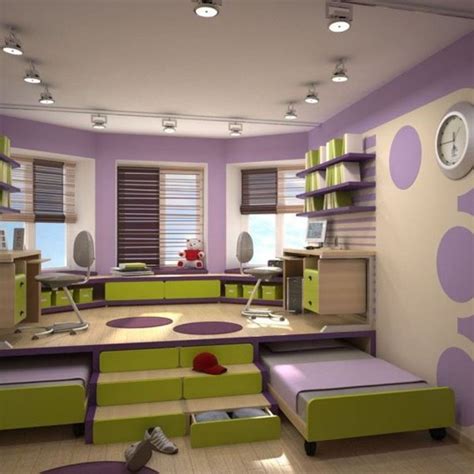 Space Saving Kids Bedroom Furniture Design Layout