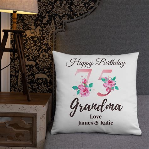 75th Birthday Ts For Women 75 Years Loved Throw Pillow Etsy