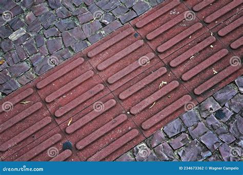 Warning Bumps For Blind People On Sidewalk Stock Photo Image Of