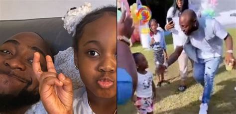 Stop That Davido Spanks Daughter Hailey At Birthday Party After He