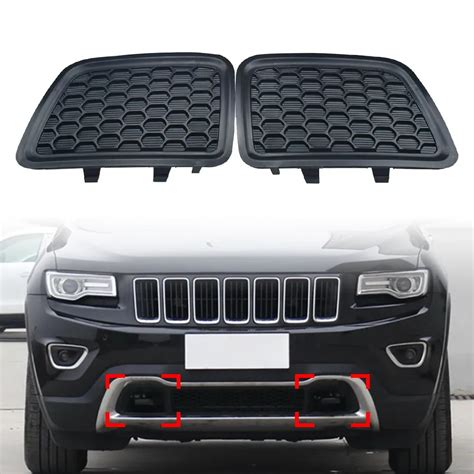 1pair Car Front Bumper Side Lower Grille Tow Hook Insert For Jeep Grand