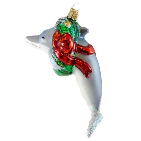 Old World Christmas Christmas Dolphin Glass Ornament