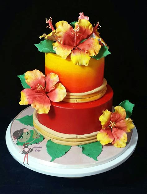 Hawaiian Themed 21st Birthday Cake Cake By Cheryls Signature Cakes