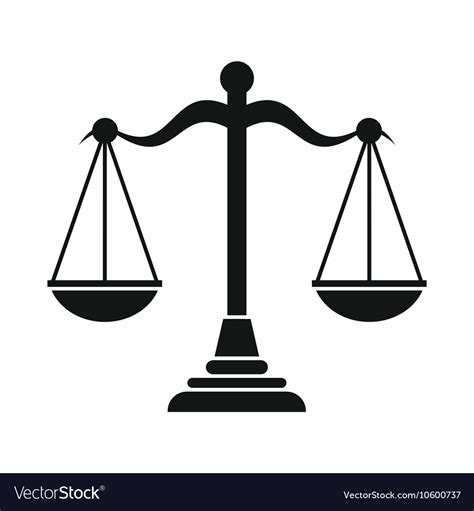 Balance Scale Icon Simple Style Royalty Free Vector Image