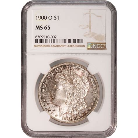 Certified Morgan Silver Dollar 1900 O Ms65 Ngc Toning Golden Eagle Coins