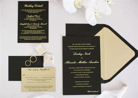 Black and Gold Wedding Invitations. | Gold wedding invitations, Wedding invitations, Invitations
