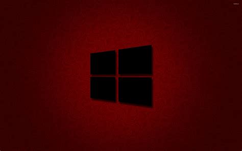 Windows 10 Black Logo On Red Wallpaper Computer