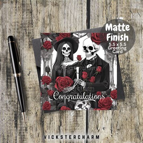 Gothic Wedding Congratulations Card Halloween Cards Spooky Etsy