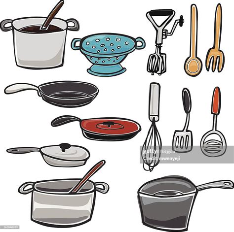 Pots Pans And Other Kitchen Utensils High Res Vector Graphic Getty Images