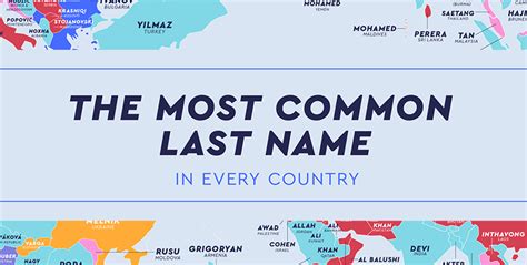 B Map The Most Common Last Name In Every Country Netcredit Blog