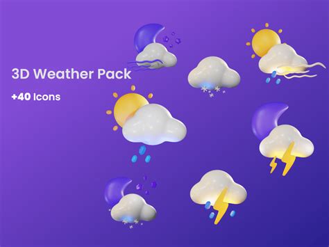 3d Weather Icons Pack Free Sketch Resource Sketch Elements