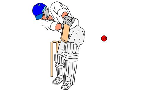Cricket Sport Drawing Cricket Sport Player One Line Drawing