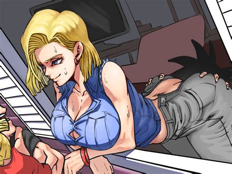 Rule 34 Android 18 Blonde Hair Cheating Cheating Wife Cleavage