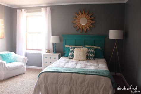 The Handcrafted Life Teal White And Grey Guest Bedroom