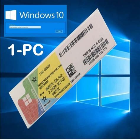 Microsoft Clé Dactivation Microsoft Windows 10 Pro Multicolore Prix