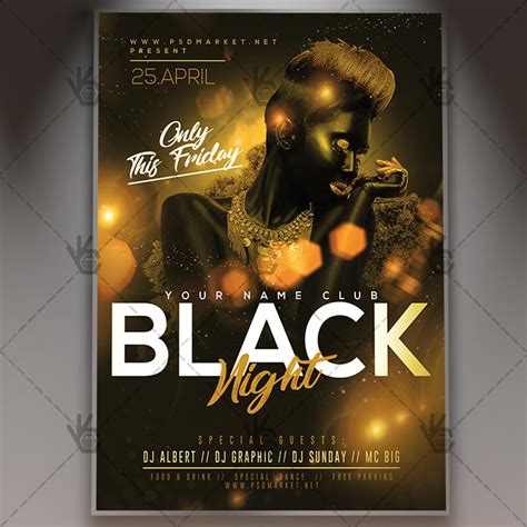 Download Black Night Flyer Psd Template Psdmarket