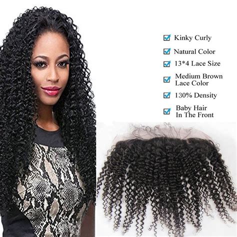 Inch Free Part Nicewig Brazilian Kinky Curly Lace Frontal