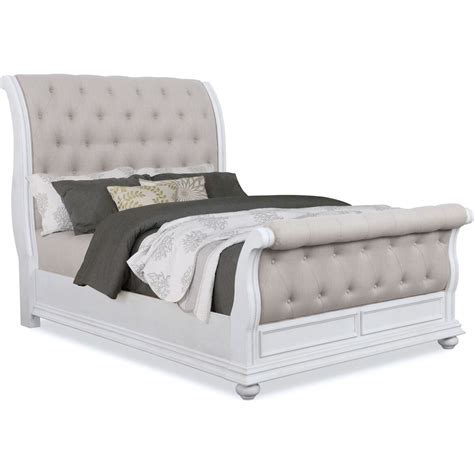 Mayfair 5 Piece Upholstered Sleigh Bedroom Set With Dresser And Mirror Value City Furniture