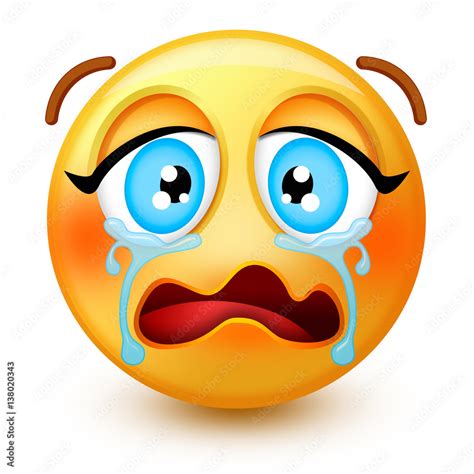 Cute Loudly Crying Face Emoticon Or D Desperate Emoji With Tears Hot Sex Picture