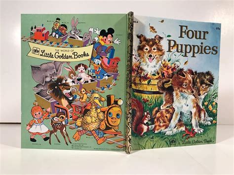Vintage Childrens Little Golden Book ~ Four Puppies 1861224777