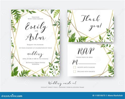 Wedding Floral Invite Invitation Rsvp Thank You Card Template Stock