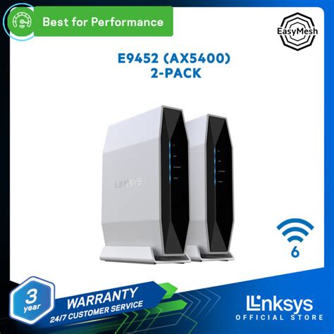 Linksys Ax5400 2 Pack Dual Band Easymesh Wifi 6 Router E9452