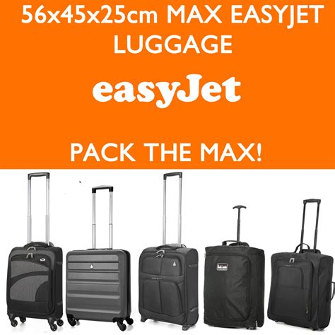 Easyjet 56x45x25 Max Large Cabin Hand Luggage Suitcase Travel Trolley