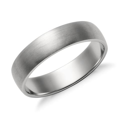 Matte Classic Wedding Ring In Platinum 5 Mm Blue Nile Uk
