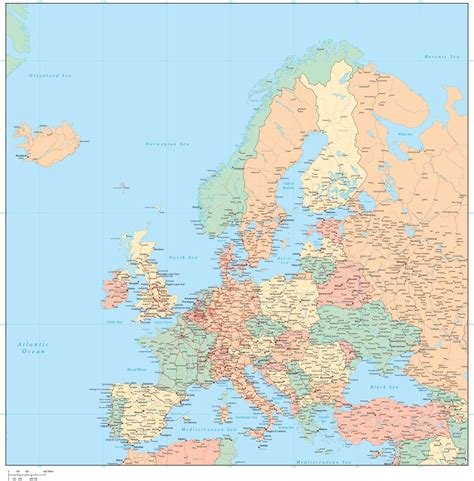 Detailed Map Of Europe With Cities Carolina Map