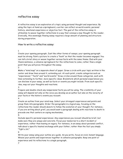 You should set aside the scope of useful ideas for facilitating the research. reflective essayA reflective essay is an exploration of a ...