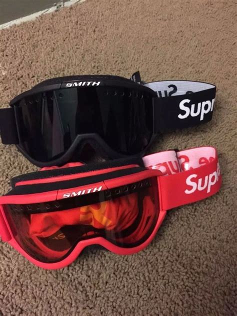 Free Shipping Supreme Ski Goggle Goggles Black And Red Mask Winter