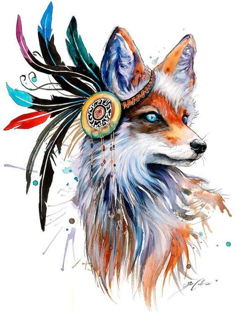 In Nature Spectrum Signed Art Print Fox Wild Life Wolf Fox Painting
