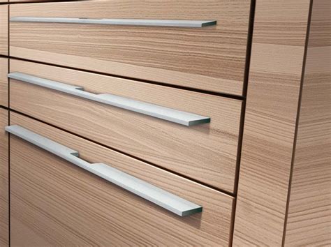 Drawers Fitted With Long Profile Handles In Stainless Steel Finish With