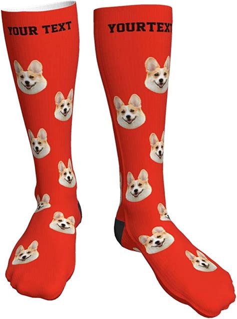 50cm Custom Dog Face Socks With Pet Photo Print Your Picture Photo