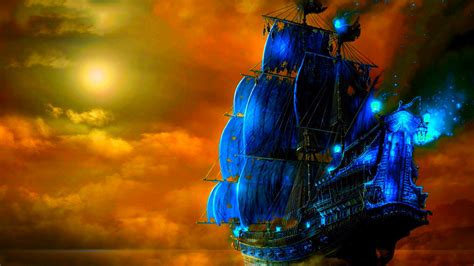 Download Fantasy Art Ship Boats Ocean Sea Wallpaper Background By