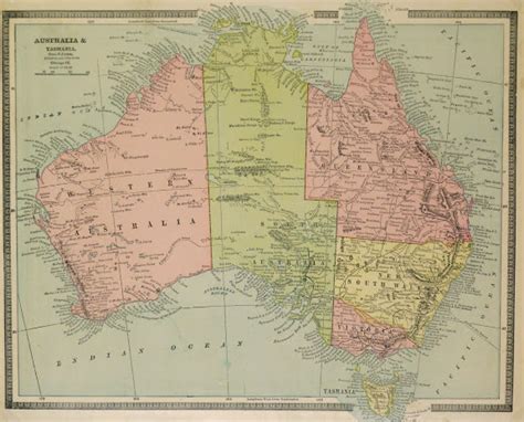 Map Of Australia 1890 Original Art Antique Maps And Prints